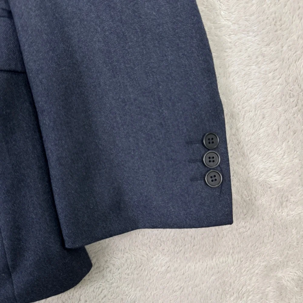 TED BAKER LONDON Endurance Mens 38R Navy Herringbone Wool Blazer Suit Jacket EUC